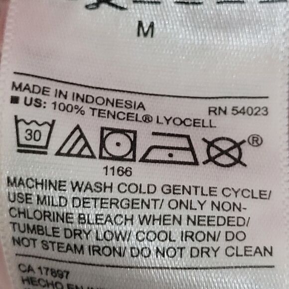 Old Navy Shirt Womens M Mauve Pink LS Button Up The Tunic Shirt Beach Tropical - Picture 12 of 12